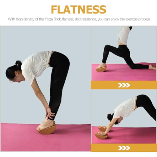 Kisangel Yoga Brick Set High Density Cork Non-Slip Balance Blocks Core Training Yoga Equipment for Home and Studio Use