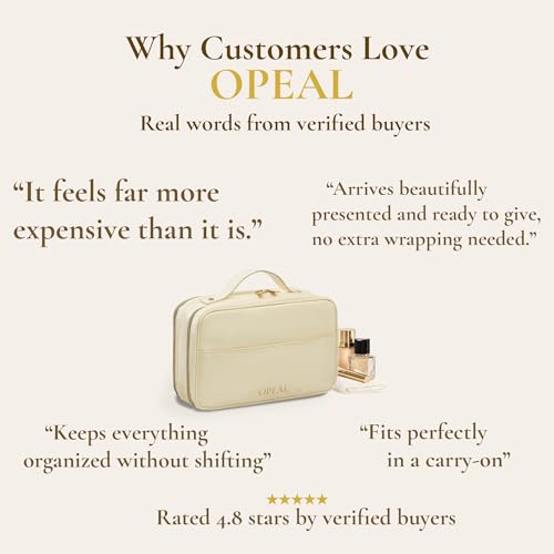 2-in-1 Travel Makeup and TSA Toiletry Organizer for Women – Flexible Compartments, Clear TSA Window, Wipe Clean Vegan Leather, Gift Box Included – Carry-On Approved, Cream - color: Cream Beige