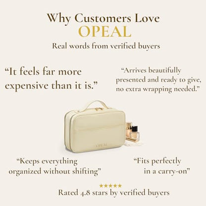 2-in-1 Travel Makeup and TSA Toiletry Organizer for Women – Flexible Compartments, Clear TSA Window, Wipe Clean Vegan Leather, Gift Box Included – Carry-On Approved, Cream - color: Cream Beige