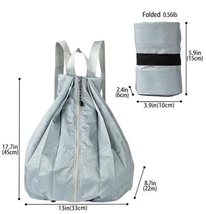 Ultra Lightweight Waterproof Small Hiking Backpack,Packable, Foldable Collapsible for Beach, Camping And Gym,Small Gym Bag, casual daypacks, Travel Backpack, (Light Grey) - color: Light Gery