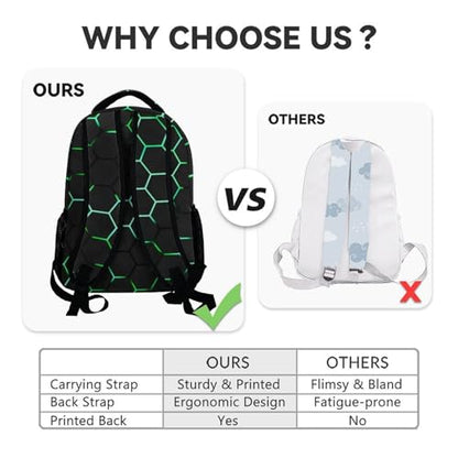 Kids Backpack for Boys - 17 Inch Gamer Backpack Gifts with Adjustable Straps, Toddler School Book Bag for Preschool Elementary - color: Green