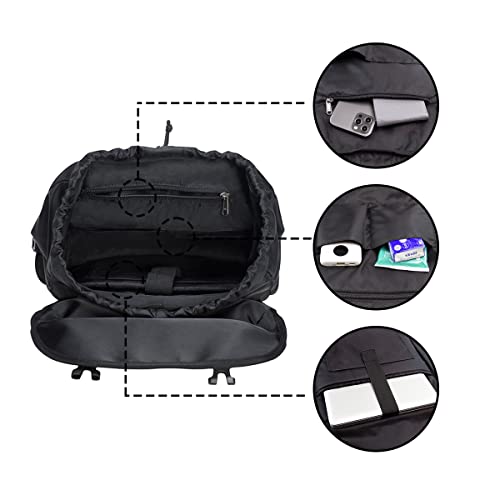 KAUKKO Travel Laptop Backpack, Outdoor Rucksack, Causal backpack Fits 15.6" (24-BLACK) - color: 24-black, size: Large