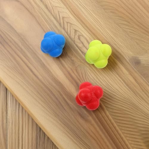 Wakauto 6pcs Hexagon Reaction Ball for Speed and Reflex Training Enhance Hand-Eye Coordination and Agility Sports Agility Balls for Adults Fitness and Stick Handling