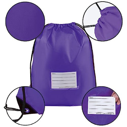 CODOBON 50 Pack Drawstring Bags,Bulk Draw String Backpack, DIY Gym Sports Cinch Bag Sackpack for Women Men, Purple - color: Purple
