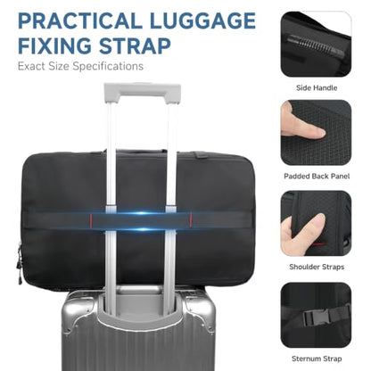 SWICKY Carry-on Travel Backpack for Men, Airline Approved Convertible Duffle Backpack with Shoe Compartment & USB Charging Port, Water Resistant 17.3 Inch Laptop Backpack for Travel Gym Camping - color: 82522(black-fits 17.3 Inch Laptop)