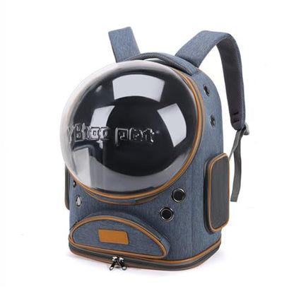 Cat Backpack Carrier, Breathable Cat Carrier Large Space Bubble Pet Backpack for Small Dog and Large cat up to 18lbs, Transparent & Foldable Pet Carrier for Travel Hiking (Blue) - color: Blue