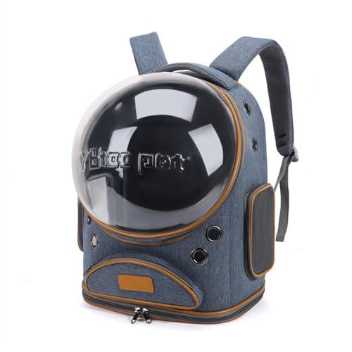 Cat Backpack Carrier, Breathable Cat Carrier Large Space Bubble Pet Backpack for Small Dog and Large cat up to 18lbs, Transparent & Foldable Pet Carrier for Travel Hiking (Blue) - color: Blue
