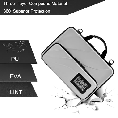 Laptop Case Hard Shell Laptop Bag for Men Women with Shoulder Strap - color: Silver, size: 13-14 inch laptop case