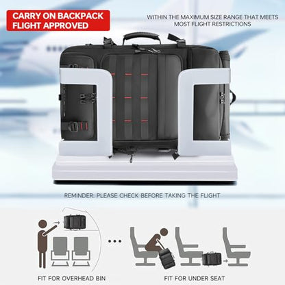 SWICKY Carry On Travel Backpack for Men, Flight Approved 50L Convertible Backpack Duffel Bag with Shoe Compartment & Wet Pocket, Expandable 17.3 Inch Laptop Backpack for Weekender Travel Gym Camping - color: 82525(black-fits 17.3 Inch Laptop)