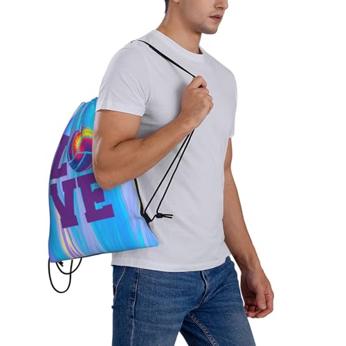 Love Volleyball Unisex Drawstring Backpack Bag Sport Gym Travel Swim Sackpack - color: Love Volleyball6