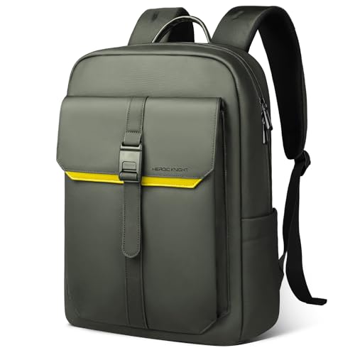 hk Slim Laptop Backpack for Men Women, Lightweight Business Backpacks 15.6 Inch Water-resistant Computer Bag for College Work Daily - color: Green, size: 15.8 x 12.2 x 5.9 inches