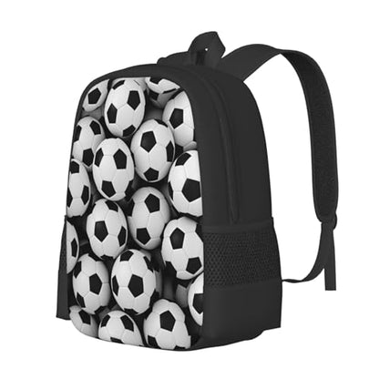 Black and White Football Soccer Backpack Laptop Travel Bag Adjustable Backpack Print Daypack for Men Women 16.5 In - color: Style 3