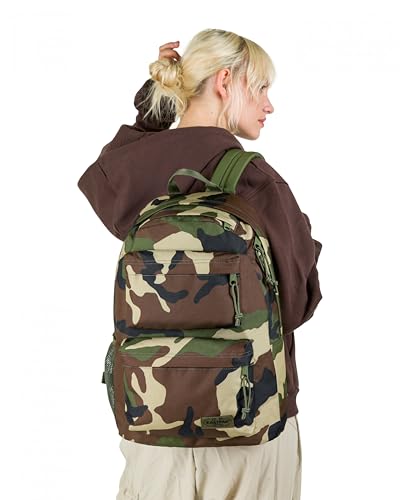 EASTPAK Padded Double – 24L Squared Backpack with Dual Front Pockets, 13” Laptop Sleeve, Bottle Holder & Padded Straps, Camo - color: Camo