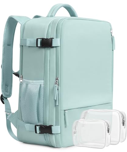 Beraliy Travel Backpack for Women, Airline Approved Bag, 16 inch Laptop Waterproof Hiking Backpack, Casual College Daypack, Weekender Bag, Mint Green - color: Mint Green, size: Large