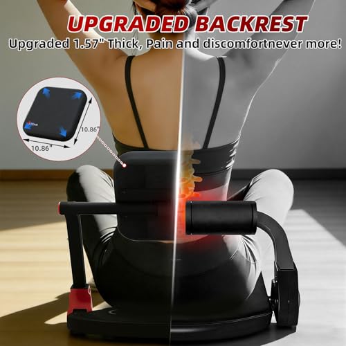 Mdeam Upgraded Sit Up Machine, Ab Workout Equipment, Ab Machine & Exercise Equipment with Flat Backrest & Massage Rollers for Home Gym, Sit Up Exercise Equipment with Angle Locking Accessory