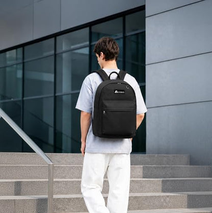 Everest Luggage Classic Backpack, Black, Large - color: Black, size: One Size