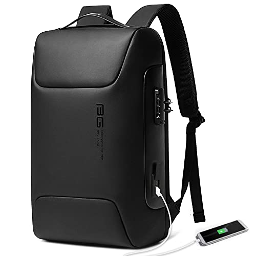 BANGE Anti Theft Backpack,Smart Work Backpack with USB Charging Port, Business Laptop Fit for 15.6 INCH Laptop… - color: Black, size: Slim