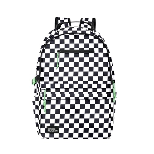 Simple Modern Ellis Backpack for School | Elementary Middle and High School Bookbag for Kids and Teens | Girls and Boys | Black and White Checkmate - color: Pattern: Black and White Checkmate, size: Large | 25 Liter
