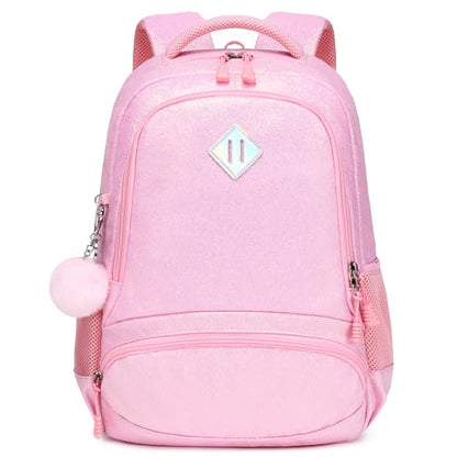 Meisohua School Backpack for Girls Shiny Glitter Sparkly Bookbag for Kids Elementary Middle School Bags for Girl Blingbling Pink - color: Glitter Pink