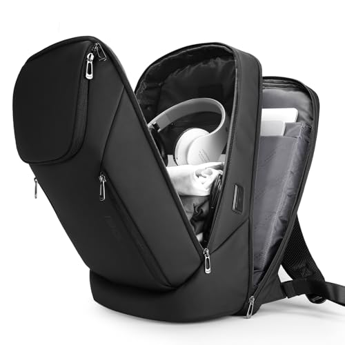 FUTURE AESTHETIC Business Smart Backpack Waterproof fit 15.6 Inch Laptop Backpack with USB Charging Port,Travel Durable Backpack - color: Black