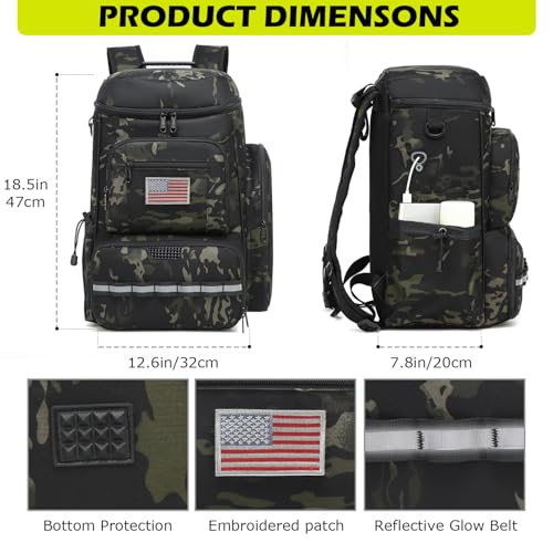 HAMBOLY Premium Pickleball Bag for Men & Women — Large Pickleball Backpack with Padded Paddle Pocket & Shoe Compartment, Tournament Ready with Insulated Cooler & Fence Hook - color: Dark CM