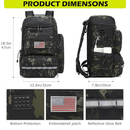 HAMBOLY Premium Pickleball Bag for Men & Women — Large Pickleball Backpack with Padded Paddle Pocket & Shoe Compartment, Tournament Ready with Insulated Cooler & Fence Hook - color: Dark CM