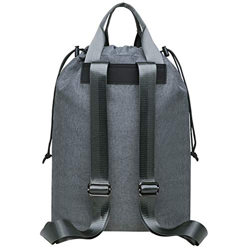 KAUKKO Drawstring Sports Backpack Gym Yoga Bag Shoulder Rucksack for Men and Women KH02-GREY,19.1L - color: H02-grey