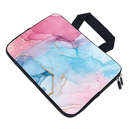 AMARY14 15 15.4 15.6 inch Laptop Handle Bag Computer Protect Case Pouch Holder Notebook Sleeve Neoprene Cover (Marble) - color: Marble