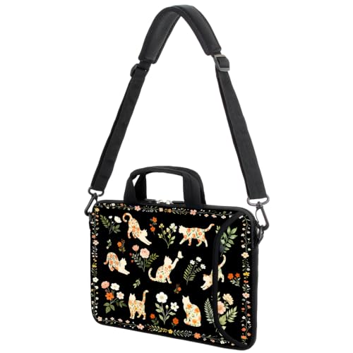 AMARY 15.4" 15.6" laptop sleeve adjustable shoulder strap with handle accessory pocket for men women (Cat-2) - color: Cat-2