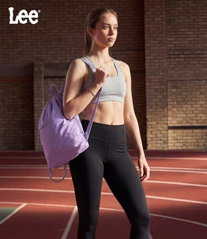 Lee Drawstring Backpack Bag Lightweight Small Gym Swim Beach Bag Water Resistant Sports Sackpack for Men Women, LEE48-002PP - color: Purple