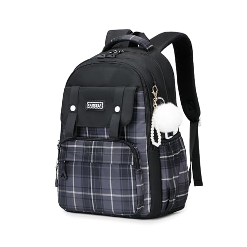 MUSEVOS Girls Backpack, Ideal School Backpack for Girls from Elementary to Teen Years, Kawaii Bookbag Cute Large Capacity - color: Black
