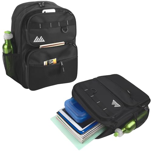 Summit Ridge Travel Backpack for Men and Women, Spacious Work Daypack with Water Bottle Pockets (Black) - color: Black