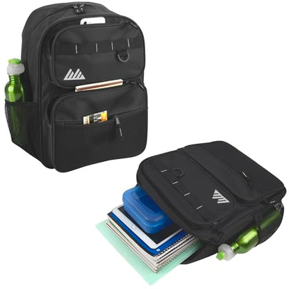 Summit Ridge Travel Backpack for Men and Women, Spacious Work Daypack with Water Bottle Pockets (Black) - color: Black