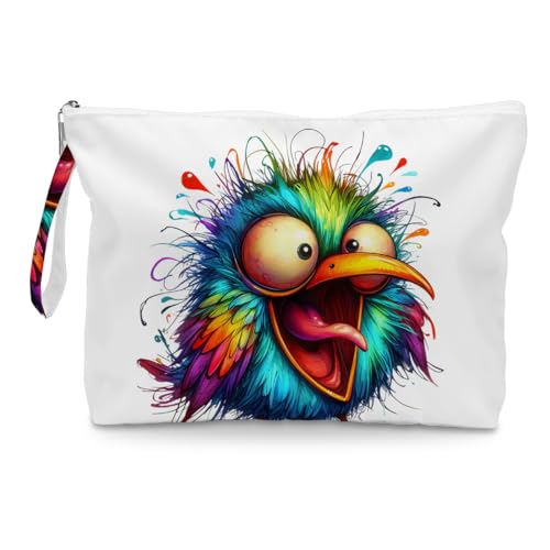 Fokongna Cute Print Wet Bag, Small Portable Waterproof Multi-Functional Organizer for Women, Multicolor Psychedelic Fluffy Bird, Ideal for Daily, Beach & Travel - color: Multicolor Psychedelic Fluffy Bird