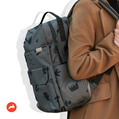 RED ROVR Roo Lightweight 1 LB Diaper Bag Backpack | 11 organizational pockets| Durable & Water-Resistant (Charcoal Doodle) - color: Charcoal Doodle