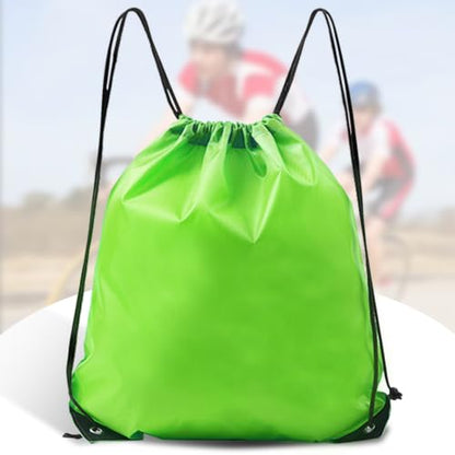 Drawstring Backpack Bulk String Backpack Drawstring Bags Sport Gym Cinch Bag Nylon String Bag for Women Men (1PCS) - color: Green 1pcs