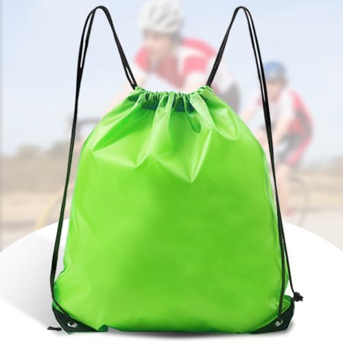 Drawstring Backpack Bulk String Backpack Drawstring Bags Sport Gym Cinch Bag Nylon String Bag for Women Men (1PCS) - color: Green 1pcs