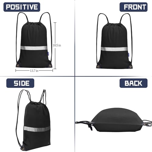 AYKRM Personalized Black Drawstring Backpack Bag work Sackpack logo - color: Black-logo