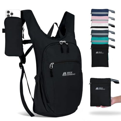 Hiking Backpack 10L/15L Small Daypack Lightweight Packable Travel Foldable Water Resistan for Women Men (Black, 10L) - color: Black, size: 10L