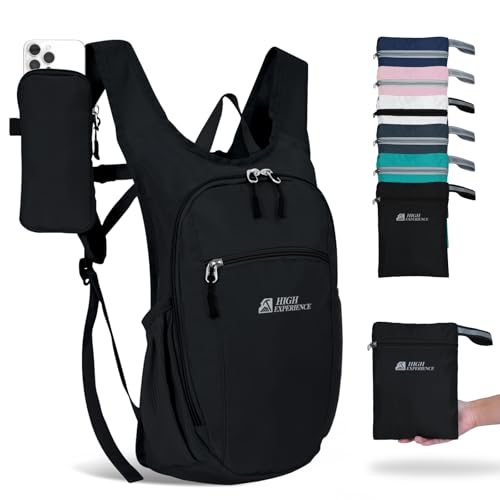 Hiking Backpack 10L/15L Small Daypack Lightweight Packable Travel Foldable Water Resistan for Women Men (Black, 10L) - color: Black, size: 10L