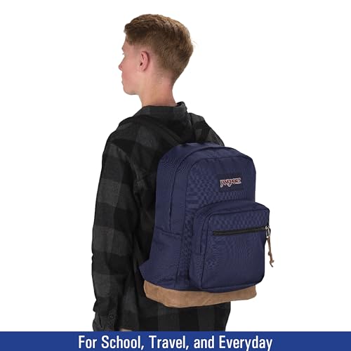 JanSport NCAA Officially Licensed Backpack, West Virginia Mountaineers, Right Pack with Padded 15-Inch Laptop Sleeve, Spacious Computer Bag, Durable Daypack with Bottle Pocket & Haul Handle, Navy