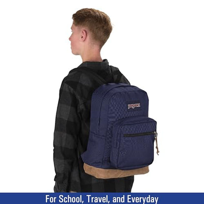 JanSport NCAA Officially Licensed Backpack, West Virginia Mountaineers, Right Pack with Padded 15-Inch Laptop Sleeve, Spacious Computer Bag, Durable Daypack with Bottle Pocket & Haul Handle, Navy