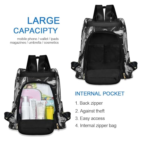 ALAZA Black Marble Design Trips Hiking Camping Rucksack Pack for Women - color: multicolor 16
