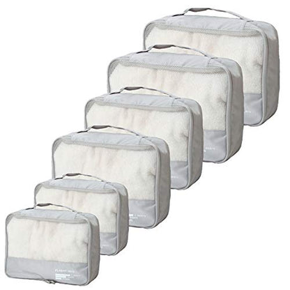 Packing Cubes Set Travel Luggage Organizers Suitcase Lightweight Accessories - color: Gray