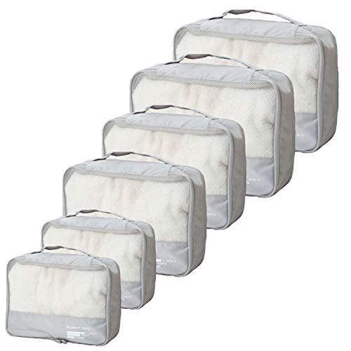 Packing Cubes Set Travel Luggage Organizers Suitcase Lightweight Accessories - color: Gray