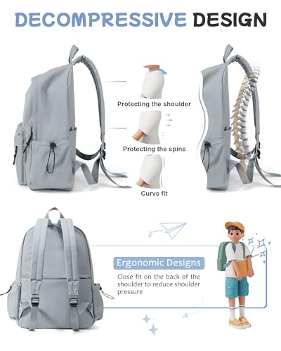 Blue Backpack for School, High School Bookbag Back Pack for Teens Girls Boys, Lightweight College Backpack Book Bag for Women Men, Simple Casual Daypack Backpack Mochilas Escolares para Adolescentes - color: Blue School
