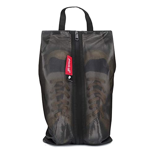 pack all Shoe Bag for Travel, Water-Resistant Shoe Pouch for Gym, Odor-Resistant Soccer Cleats Bag for Sport (Black, 1-Pack) - color: Black, style: 1 Pack