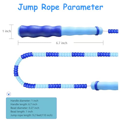 Jump Rope for Kids Girls and Boys, Soft Beaded Jump Ropes, Adjustable Skipping Rope, Tangle-Free Segmented Rope for Kid and Women Men Adults Exercise, Keeping Fit, Training - 9.2Ft - color: Pink2