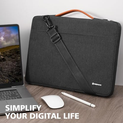 NIDOO 15.6" Laptop Sleeve case Notebook Shoulder Bag Handbag for 15.6 inch Lenovo ThinkPad T15 Gen 2 / L15 Gen 4/16" Legion Pro 7i Gen 10 Intel/ 16" HP Envy Laptop 17t-cw000/ Dell G16 Gaming - color: Dark Gray - Shoulder, size: 15.6 inch