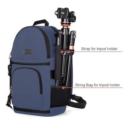 MOSISO Camera Sling Bag, DSLR/SLR/Mirrorless Camera Case Shockproof Photography Camera Backpack with Tripod Holder & Removable Modular Inserts Compatible with Canon/Nikon/Sony/Fuji, Steel Blue - color: Steel Blue